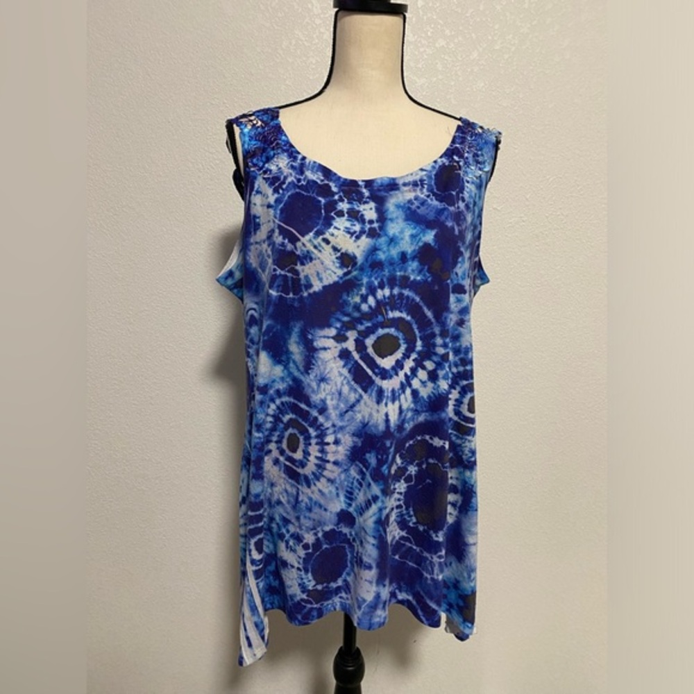 COPY - DB Womens Plus Size XL Tie-Dye Stretch Blouse